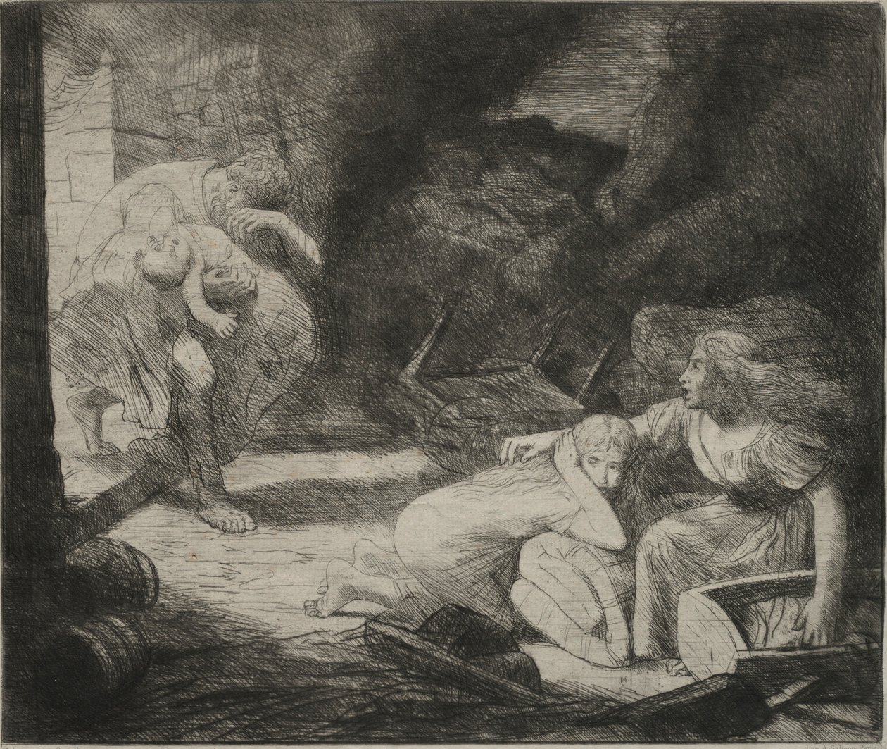 LIncendie, 1876. af Alphonse Legros