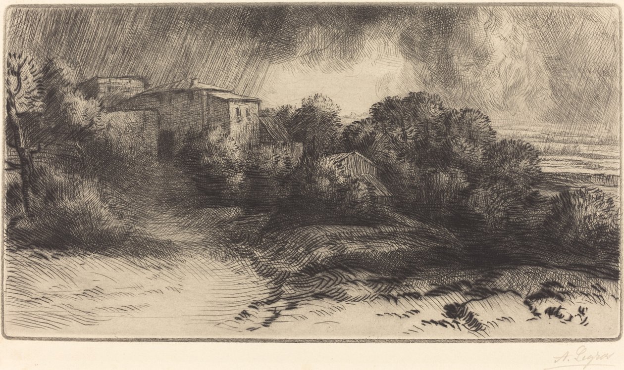 Gård ved Brieux i en Storm af Alphonse Legros
