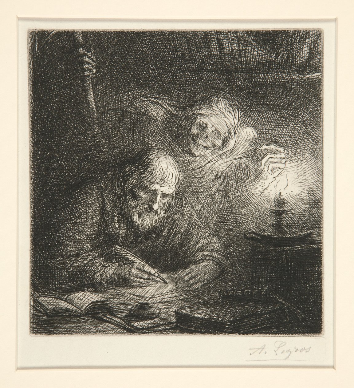Døden og filosofen (Death and the Philosopher) af Alphonse Legros