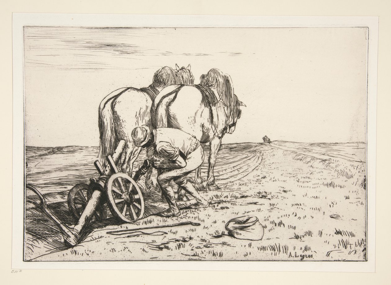 La charrue (Ploven) af Alphonse Legros