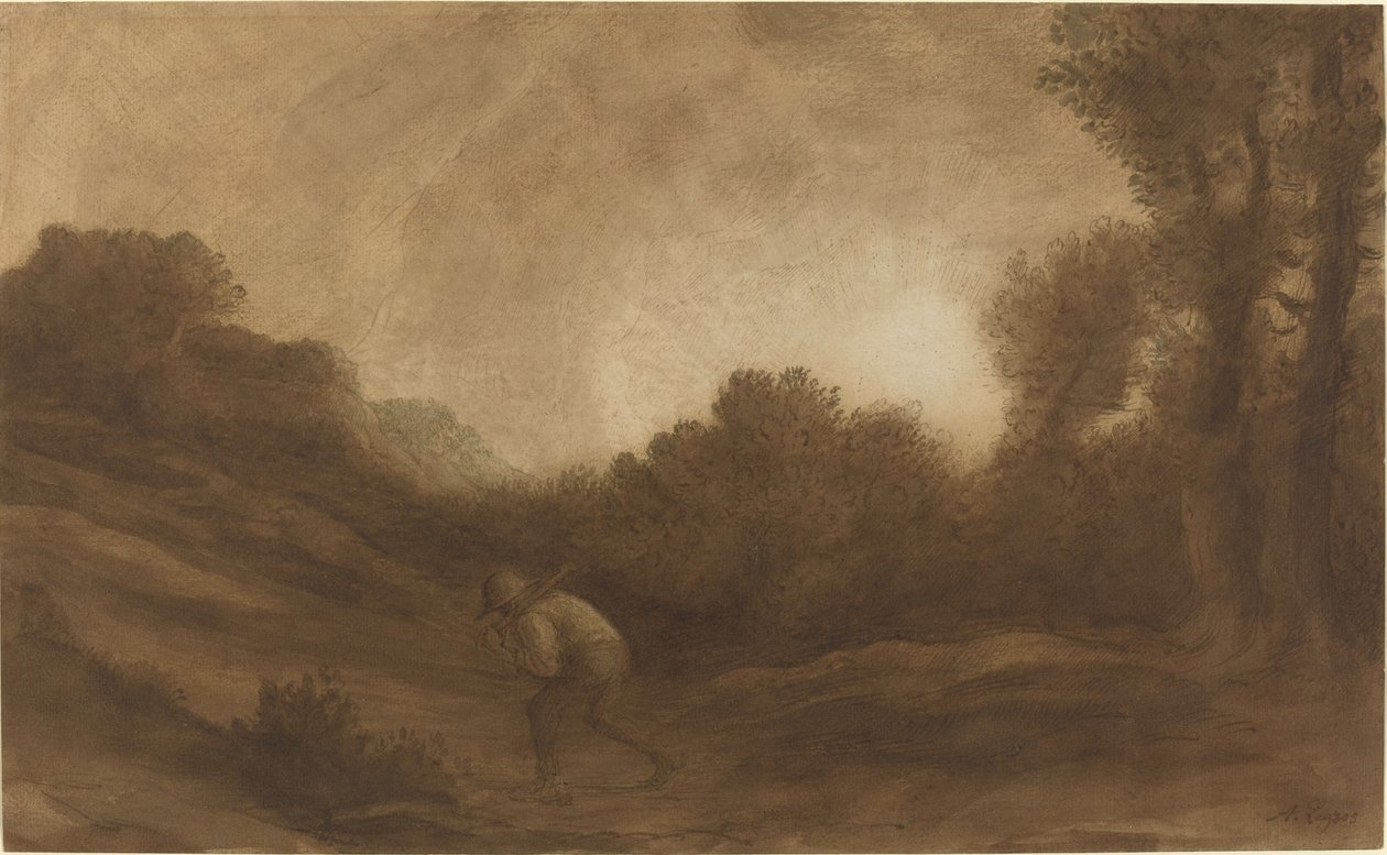 Landskab, Aften af Alphonse Legros