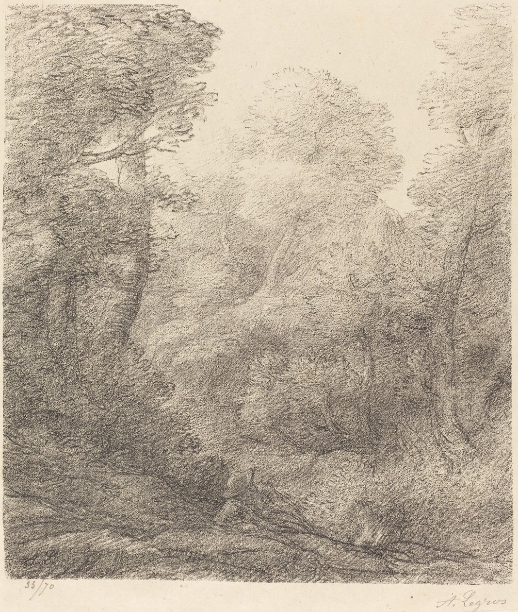 Landskab: Morgentåge af Alphonse Legros