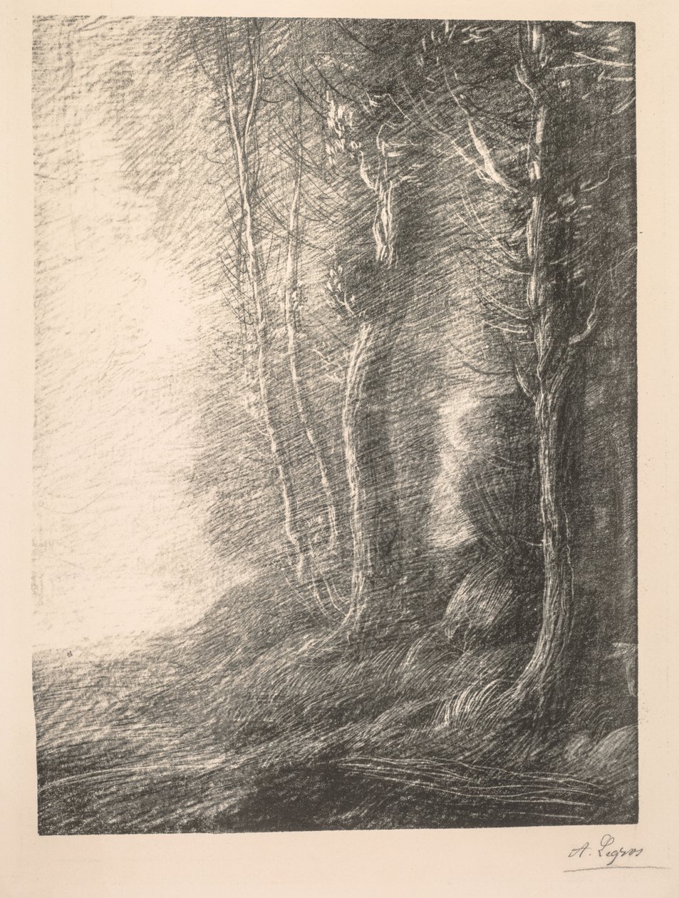 Landskab Paysage. af Alphonse Legros