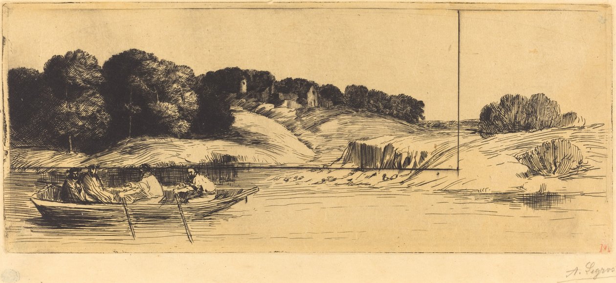 Landskab med Båd, 1. plade af Alphonse Legros