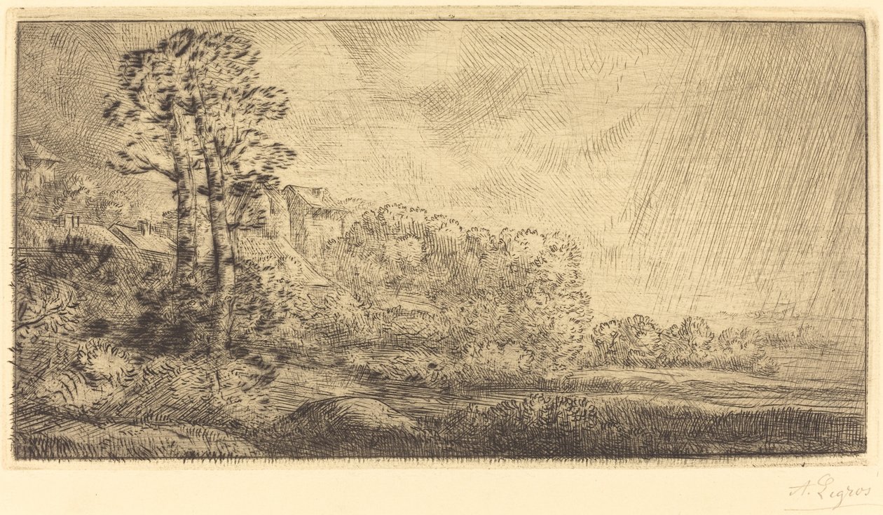 Landskab med to træer Landskab med to træer. af Alphonse Legros