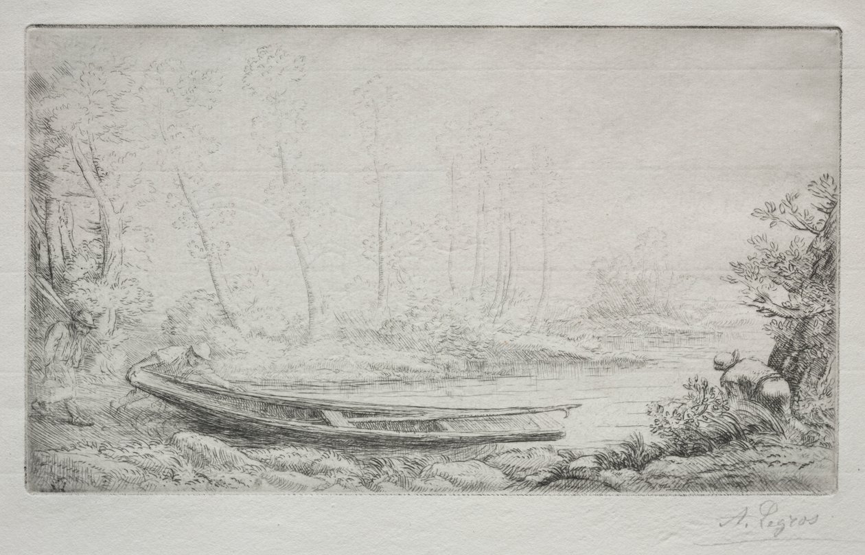 Afgang til fiskeri, i tågerne af Alphonse Legros