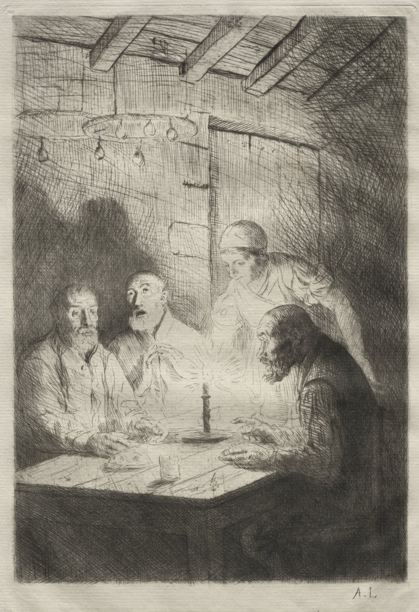 Middagen hos Misère af Alphonse Legros