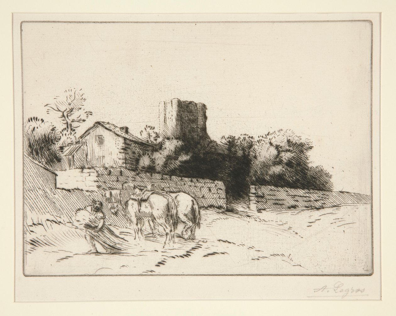 Le mur du presbytere (præstegårdsmur) af Alphonse Legros