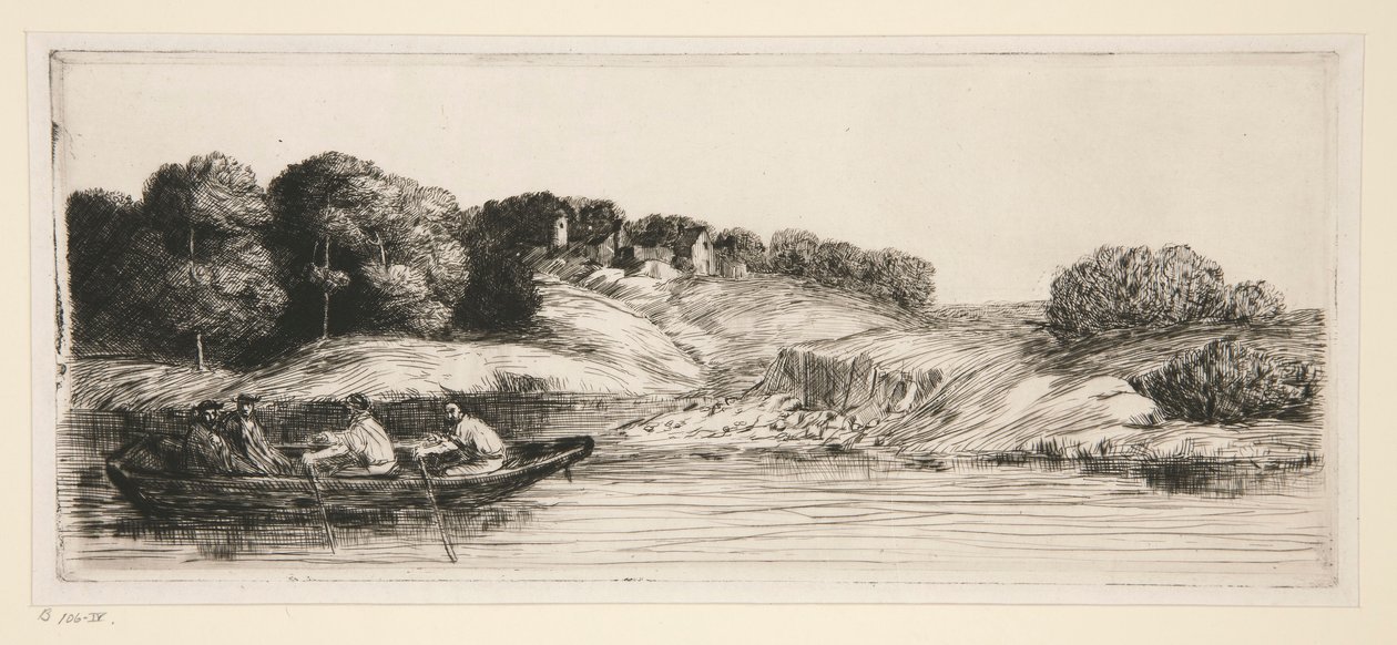 Landskab med en båd (1. plade) af Alphonse Legros