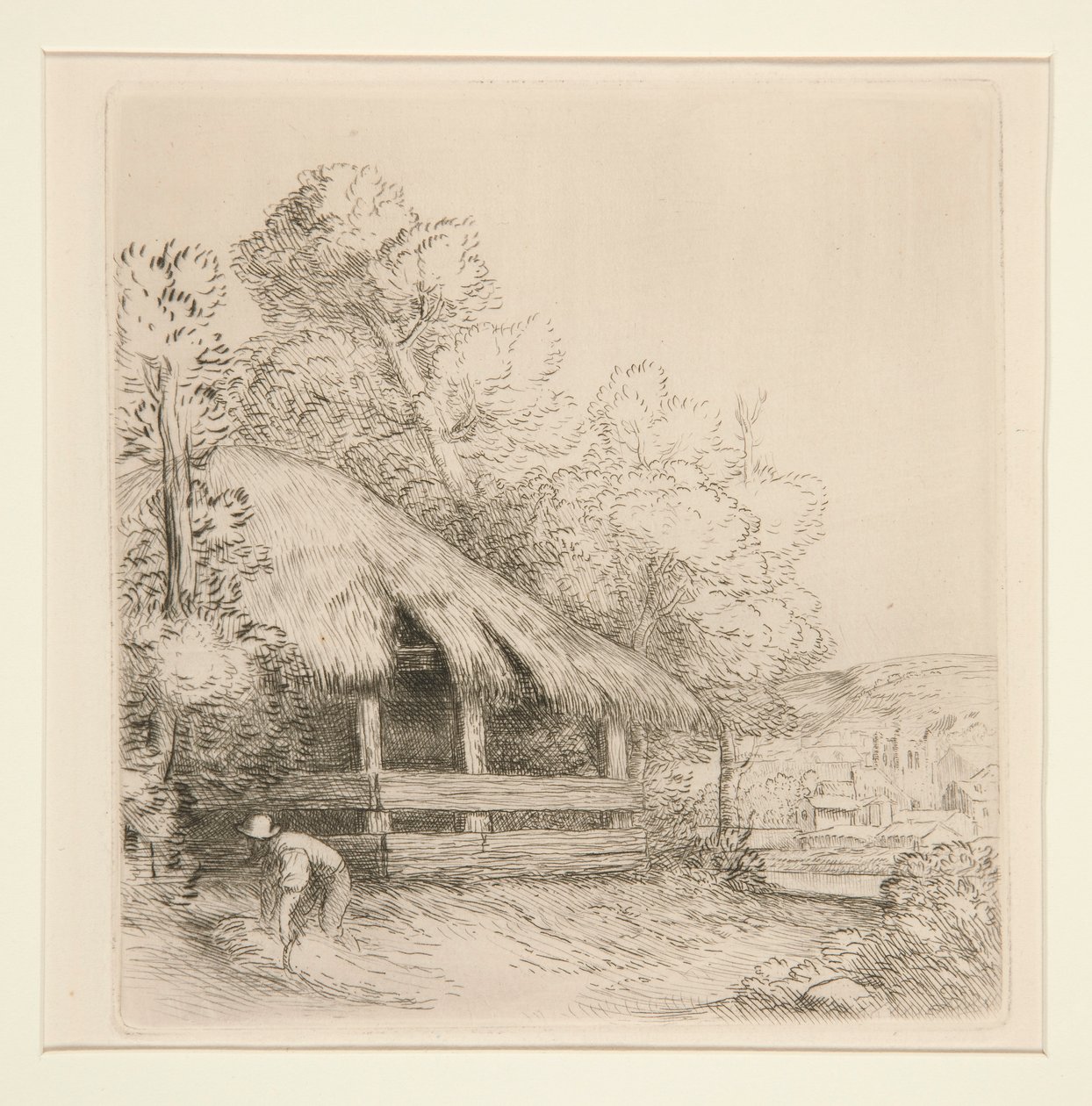 Le petit hangar (Det lille skur) af Alphonse Legros