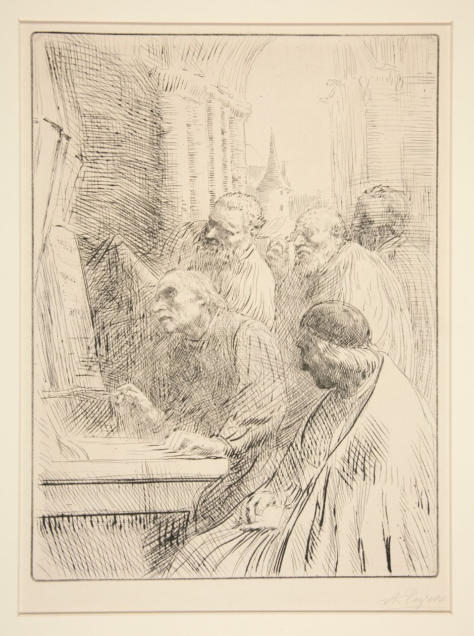 Munke i kirken af Alphonse Legros