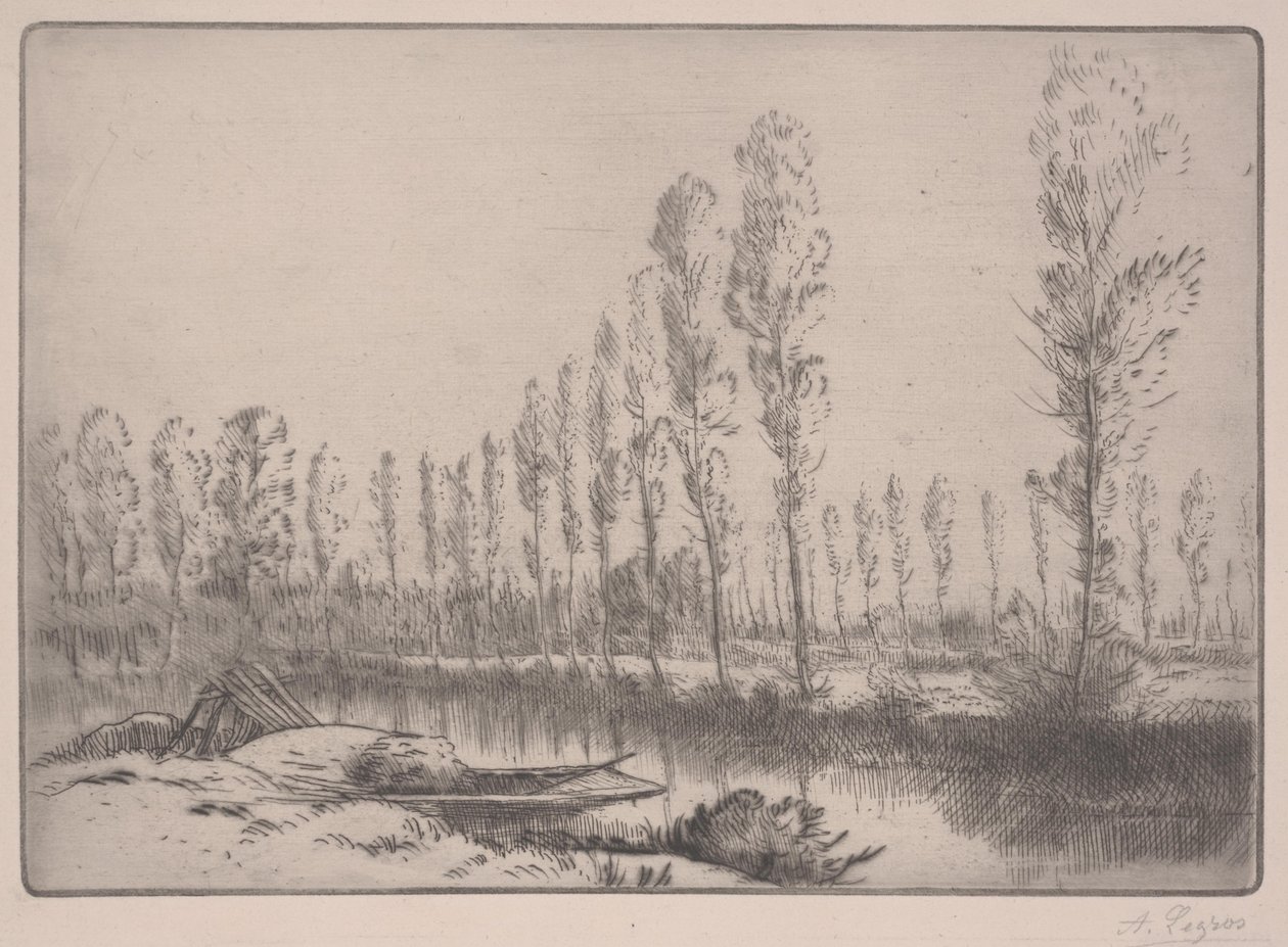 Les Tourbieres: Nær Amiens (ætsning) af Alphonse Legros