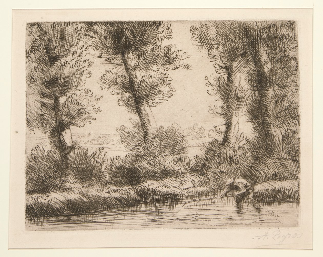 Les bords de la Liane (Lianens bredder) af Alphonse Legros