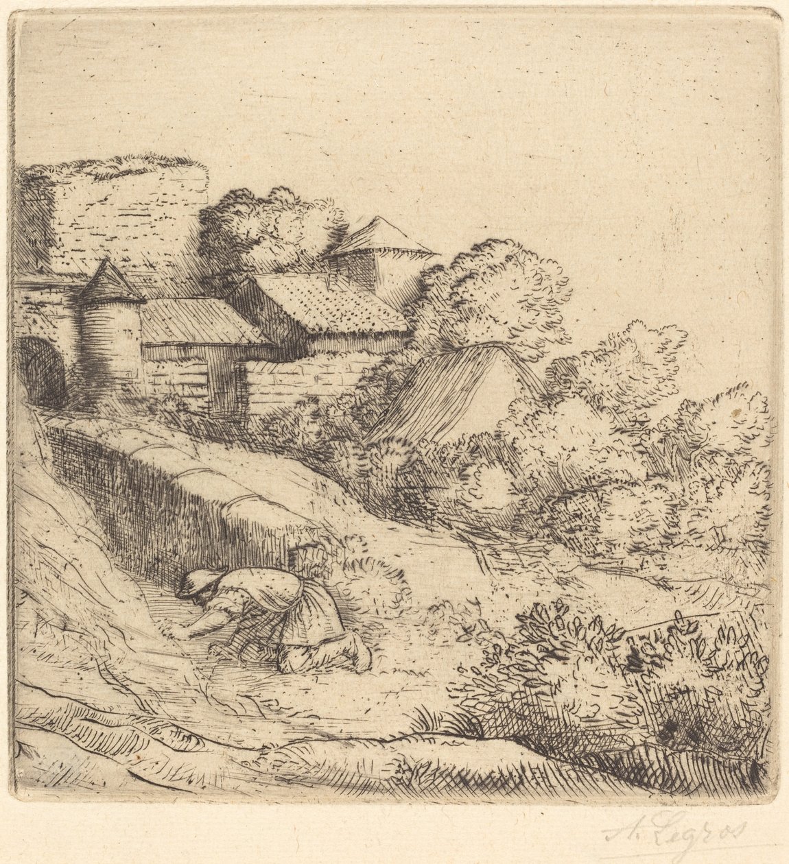 Lille brænder af græs Den lille brænder af græs. af Alphonse Legros