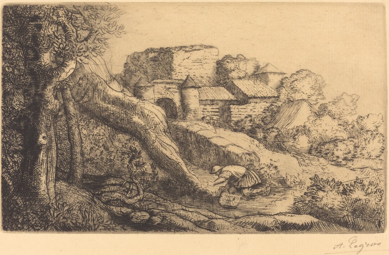 Lille brænder af græs Den lille brænder af græs. af Alphonse Legros
