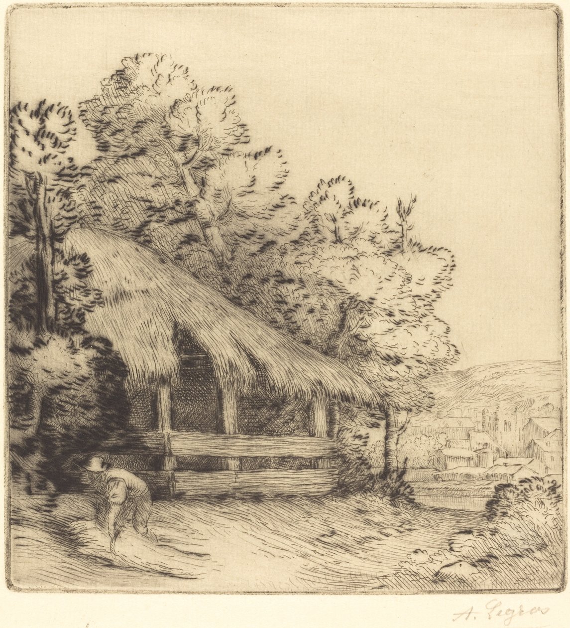 Lille Shelter Le petit hangar. af Alphonse Legros