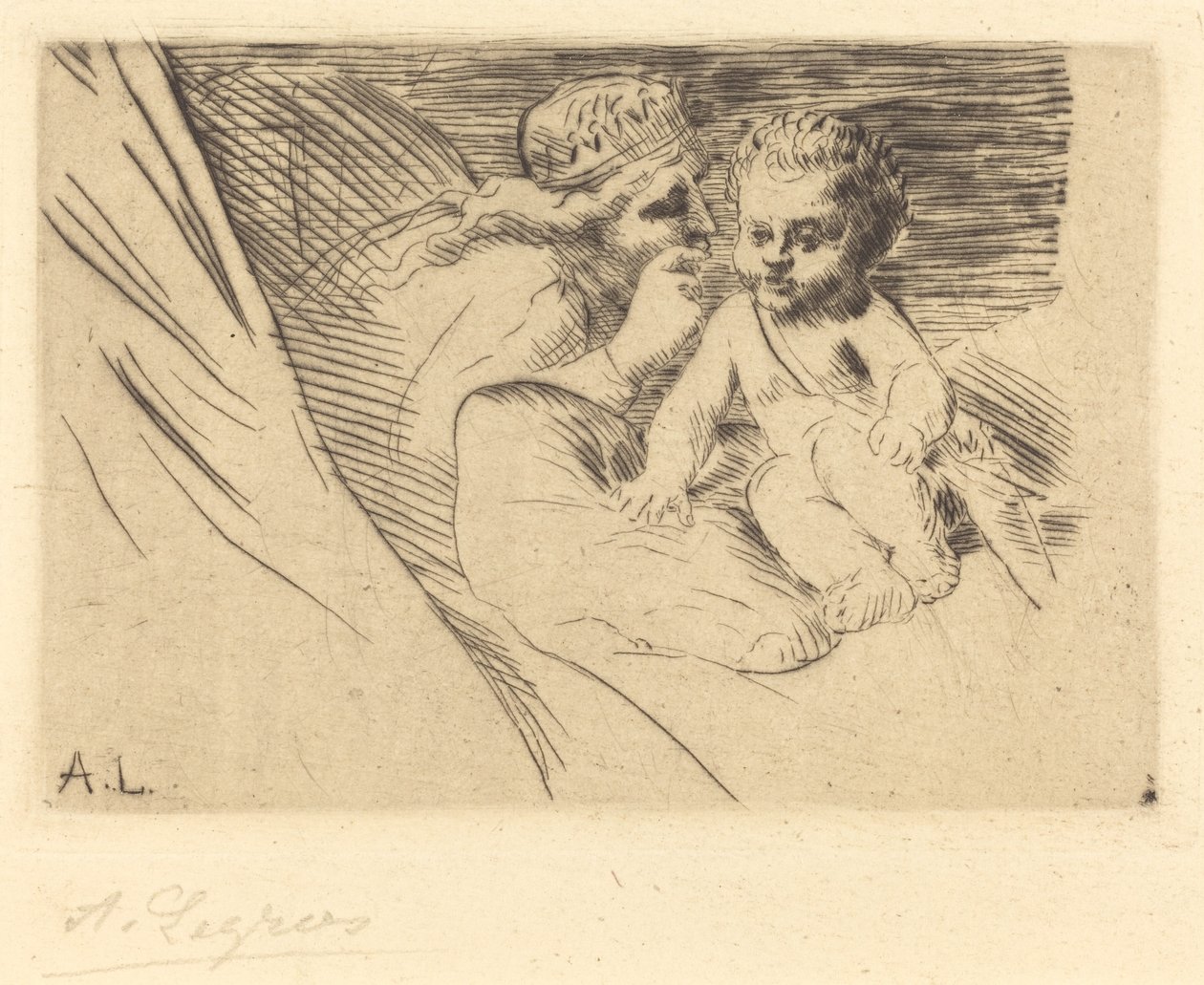 Mab og Amor Mab et Cupidon. af Alphonse Legros