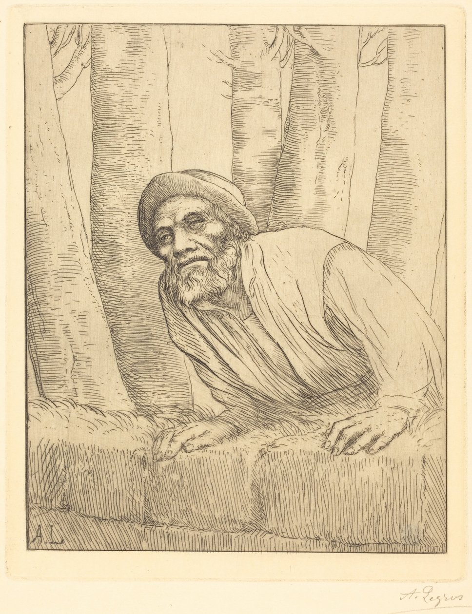 Mand, der klatrer op ad en mur (Klatring) af Alphonse Legros