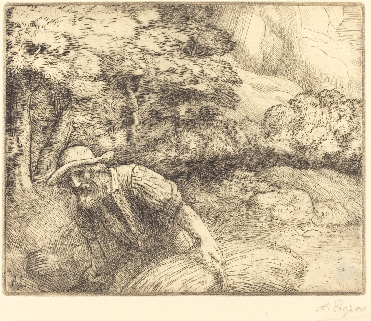 Mand fouragerer af Alphonse Legros