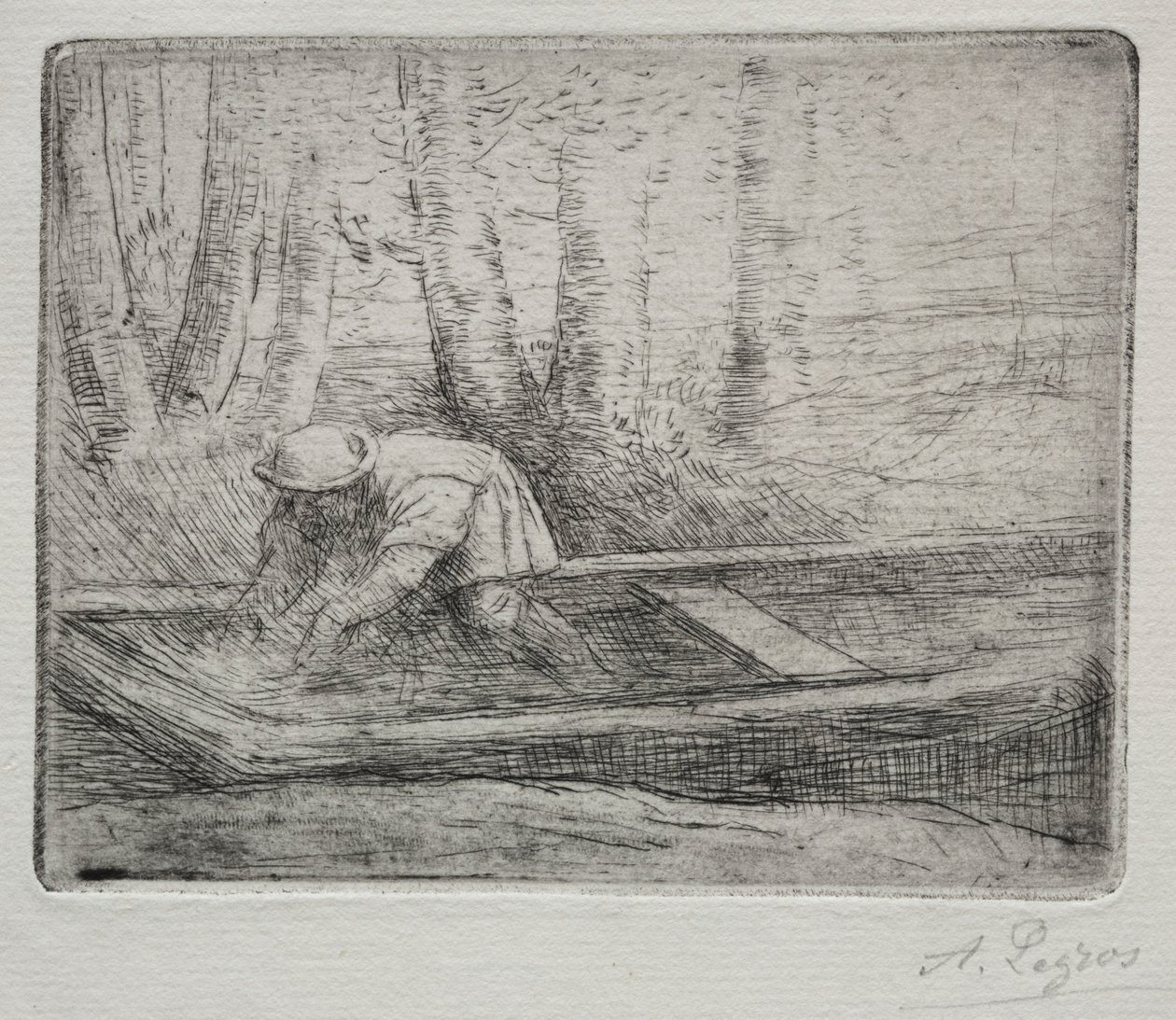 Mand i en Punt. af Alphonse Legros