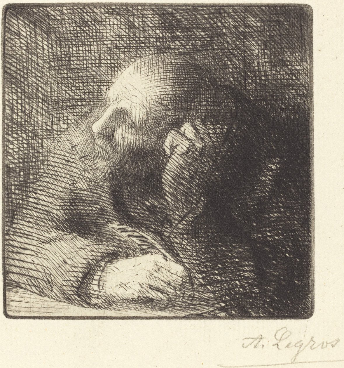 Meditation (La meditation) af Alphonse Legros