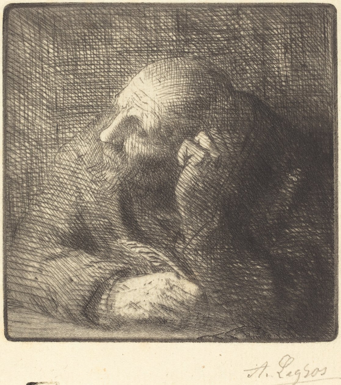 Meditation (La meditation) af Alphonse Legros