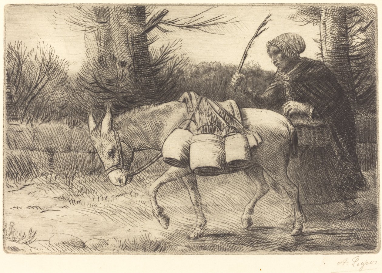 Milkmaid of Boulogne, 3. tallerken (Laitiere a Boulogne) af Alphonse Legros