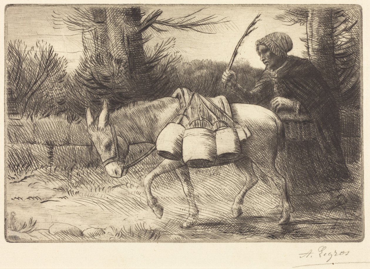 Malkepige fra Boulogne, 3. blad (Laitière à Boulogne) af Alphonse Legros
