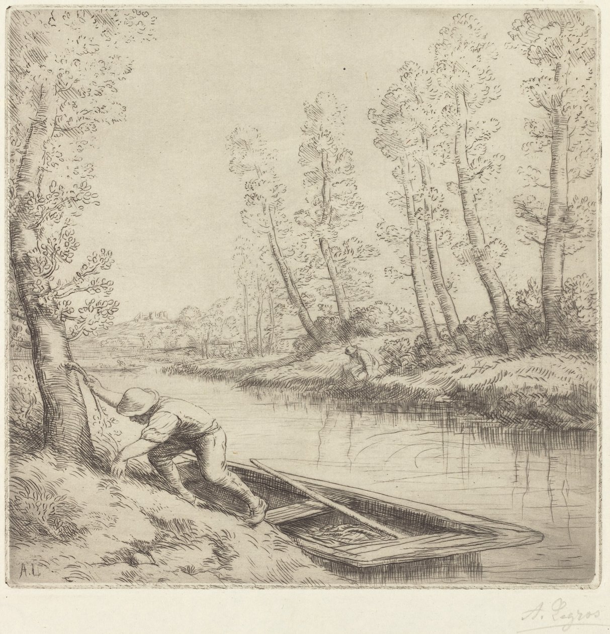 Morgen langs floden af Alphonse Legros