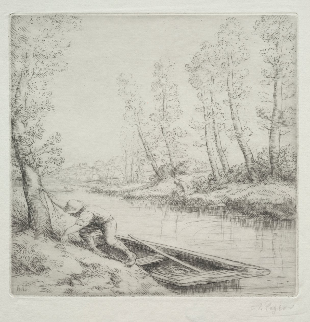 Morgen på floden af Alphonse Legros