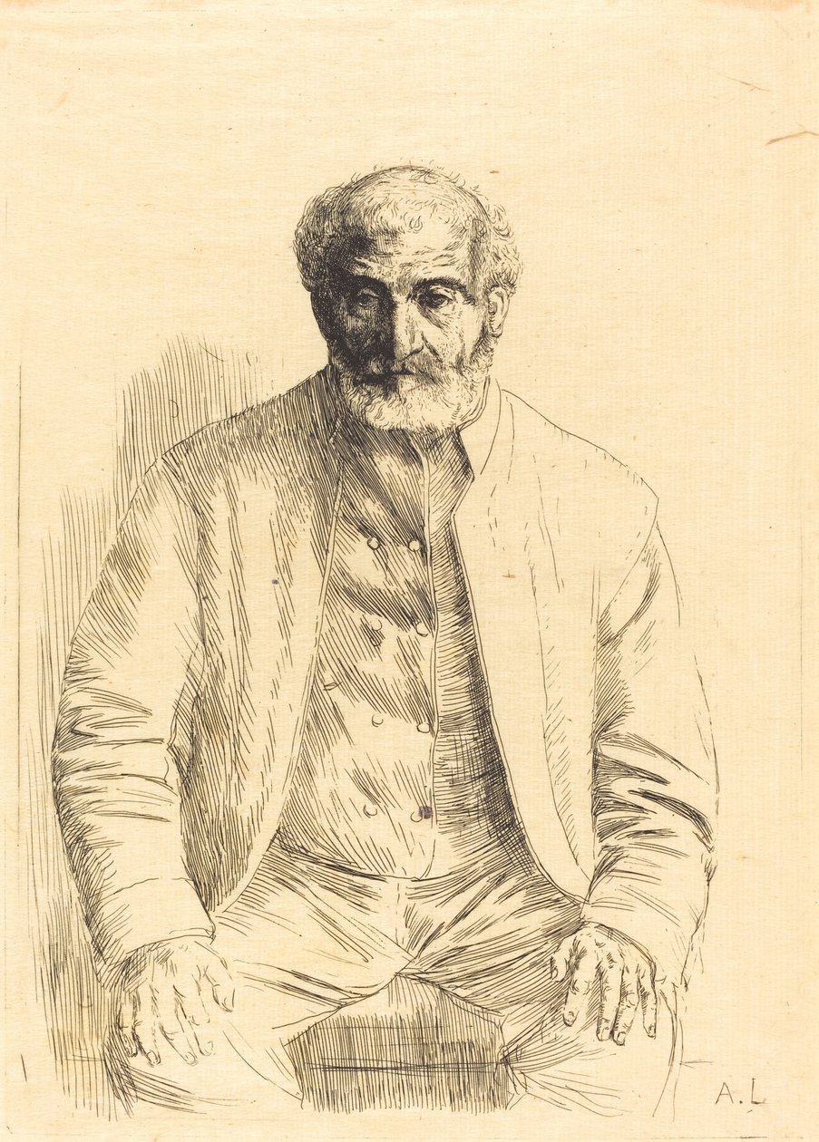 Gammel mand siddende (Vieillard assis) af Alphonse Legros