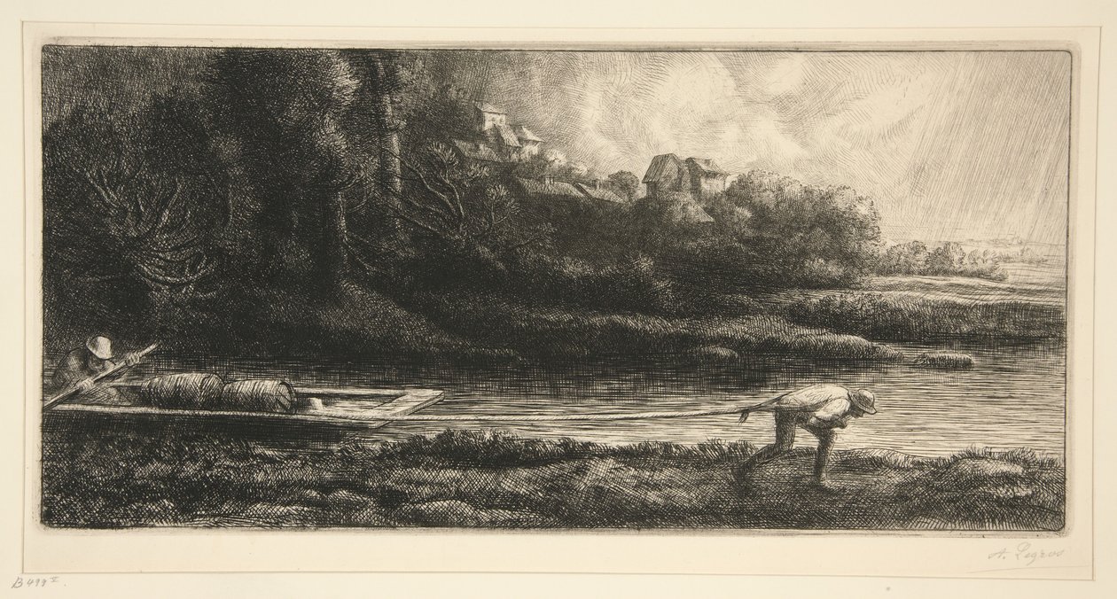 Landskab i en båd af Alphonse Legros