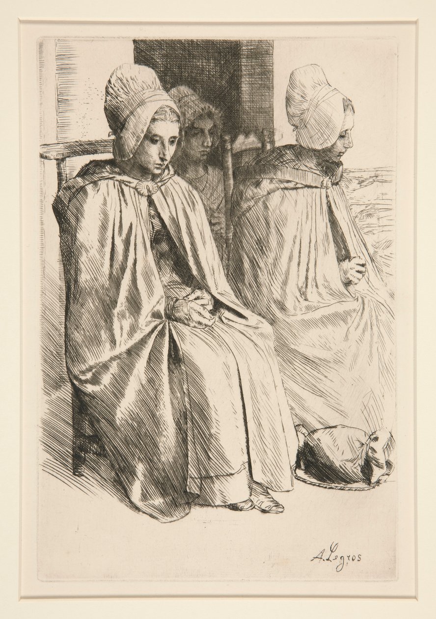 Paysannes des Environe de Boulogne (Bønderkvinder i Boulogne-kvarteret) af Alphonse Legros