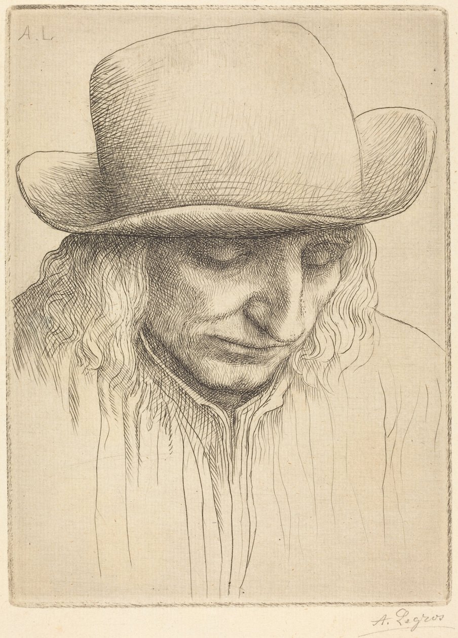 Bonde med rund hat af Alphonse Legros