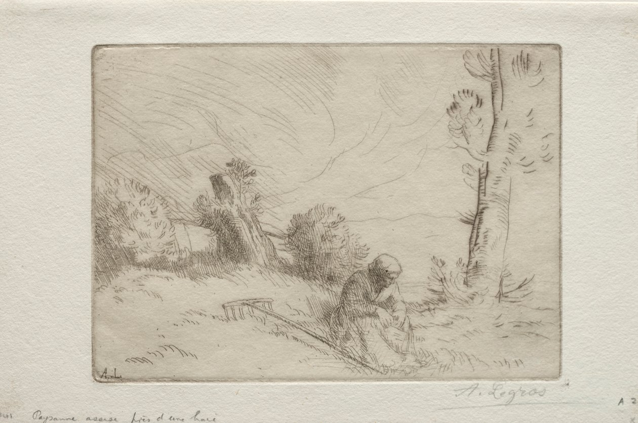 Bonde nær et stengærde. af Alphonse Legros