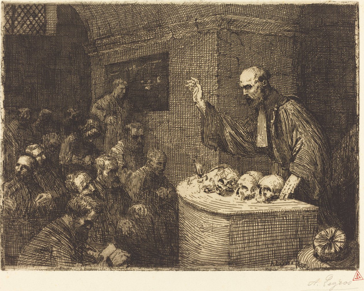 Frenologikursus, 2. plade af Alphonse Legros