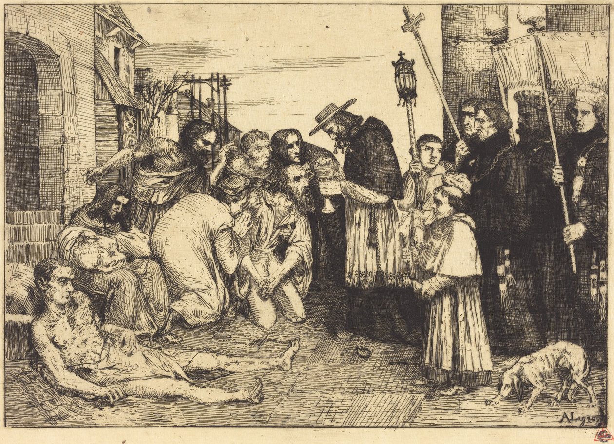 Pestofre i Rom (Les pestiferes de Rome) af Alphonse Legros