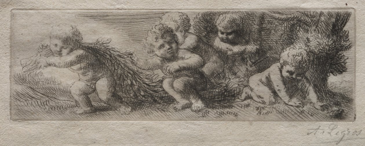 Plade til Top of Pin Box af Alphonse Legros