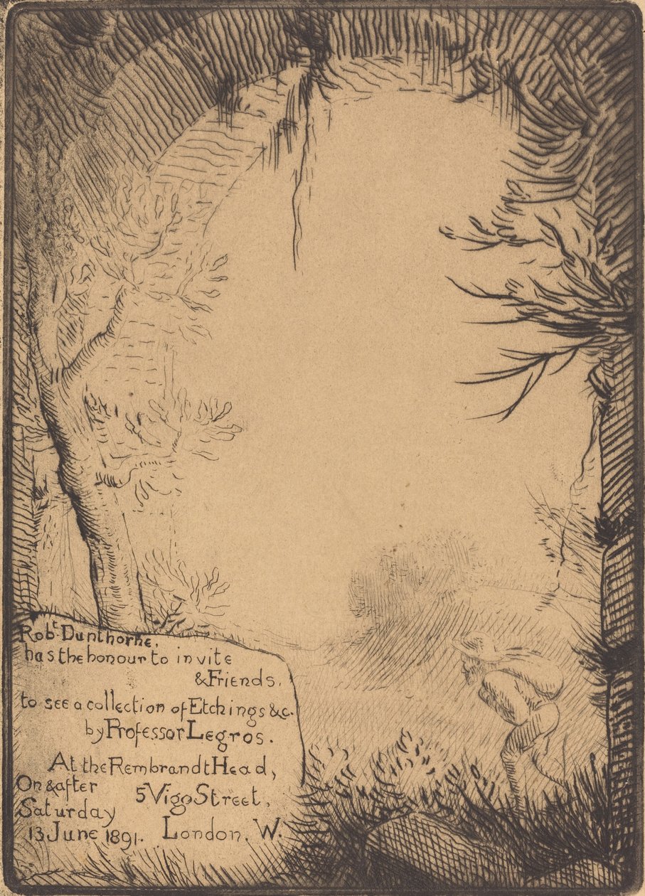 Platte lavet til en udstilling på Dunthorne Home Plate lavet til en udstilling på.... af Alphonse Legros