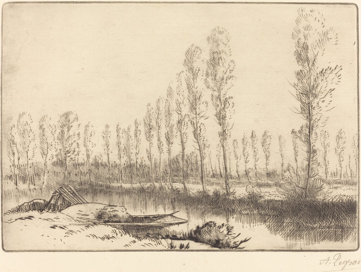 Popler nær Amiens Nær Amiens, tørvelandet. af Alphonse Legros