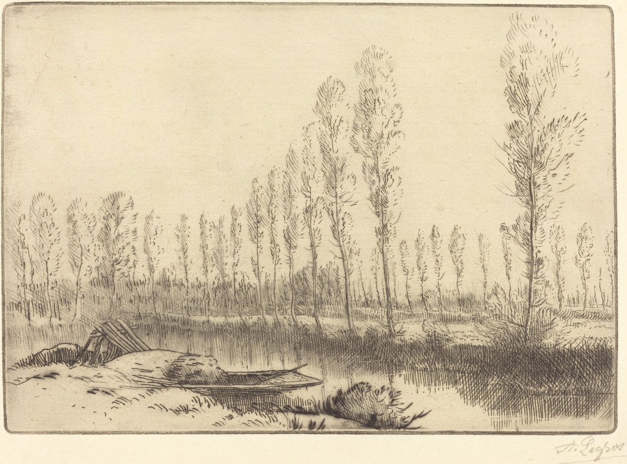 Popler nær Amiens Nær Amiens, tørvelandet. af Alphonse Legros