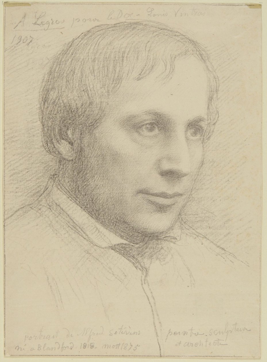 Portræt af Alfred Stevens’ hoved af Alphonse Legros