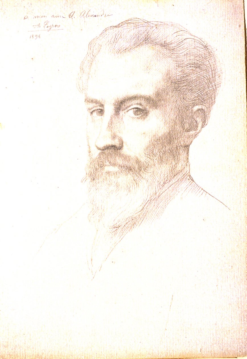 Portræt af Arsène Alexandre af Alphonse Legros