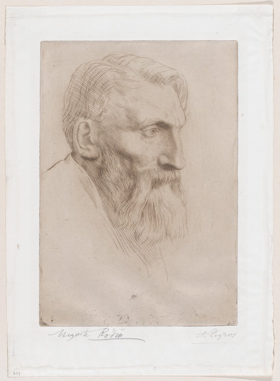 Portræt af Auguste Rodin af Alphonse Legros