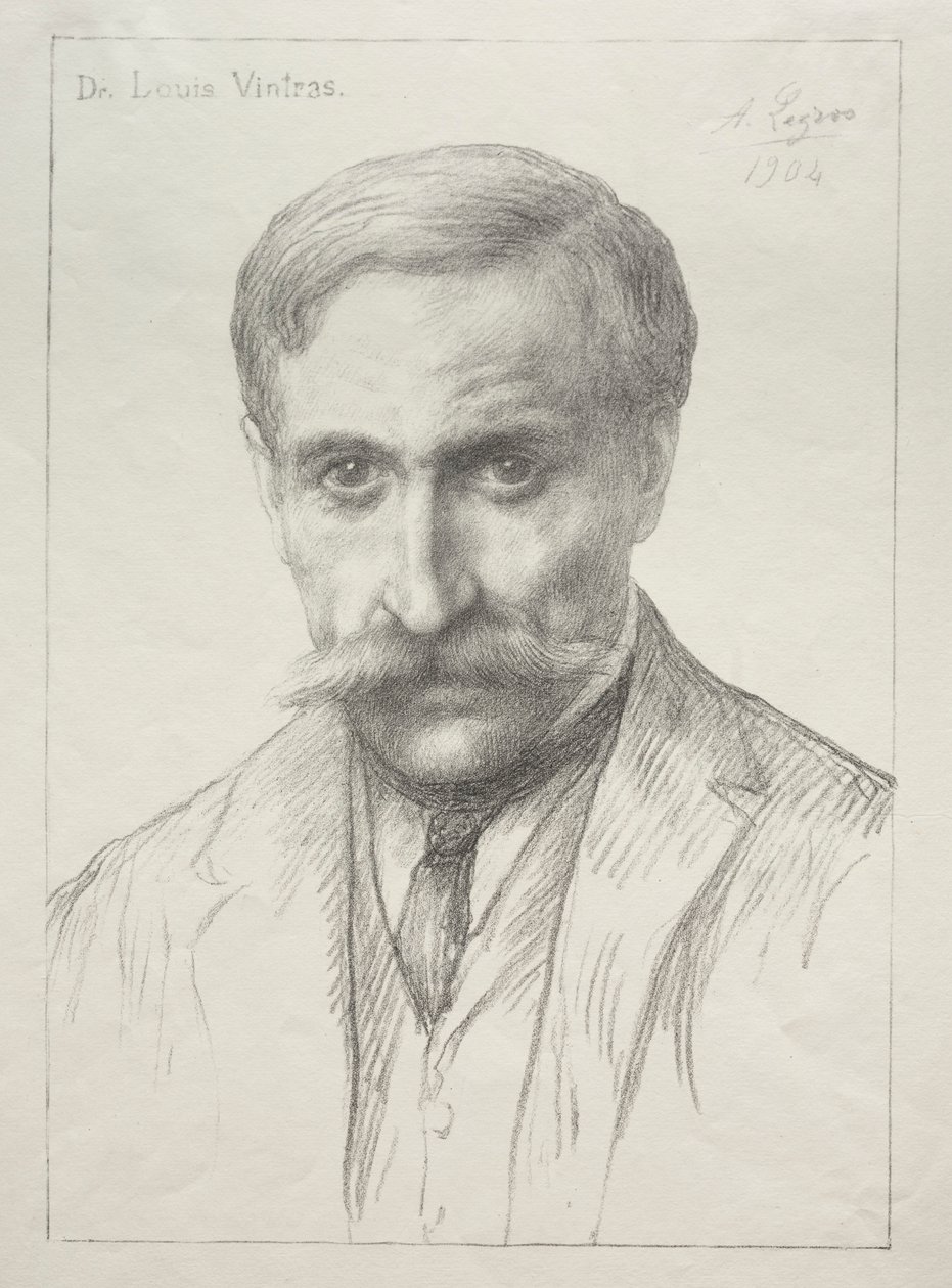 Portræt af Dr. Louis Vintras. af Alphonse Legros