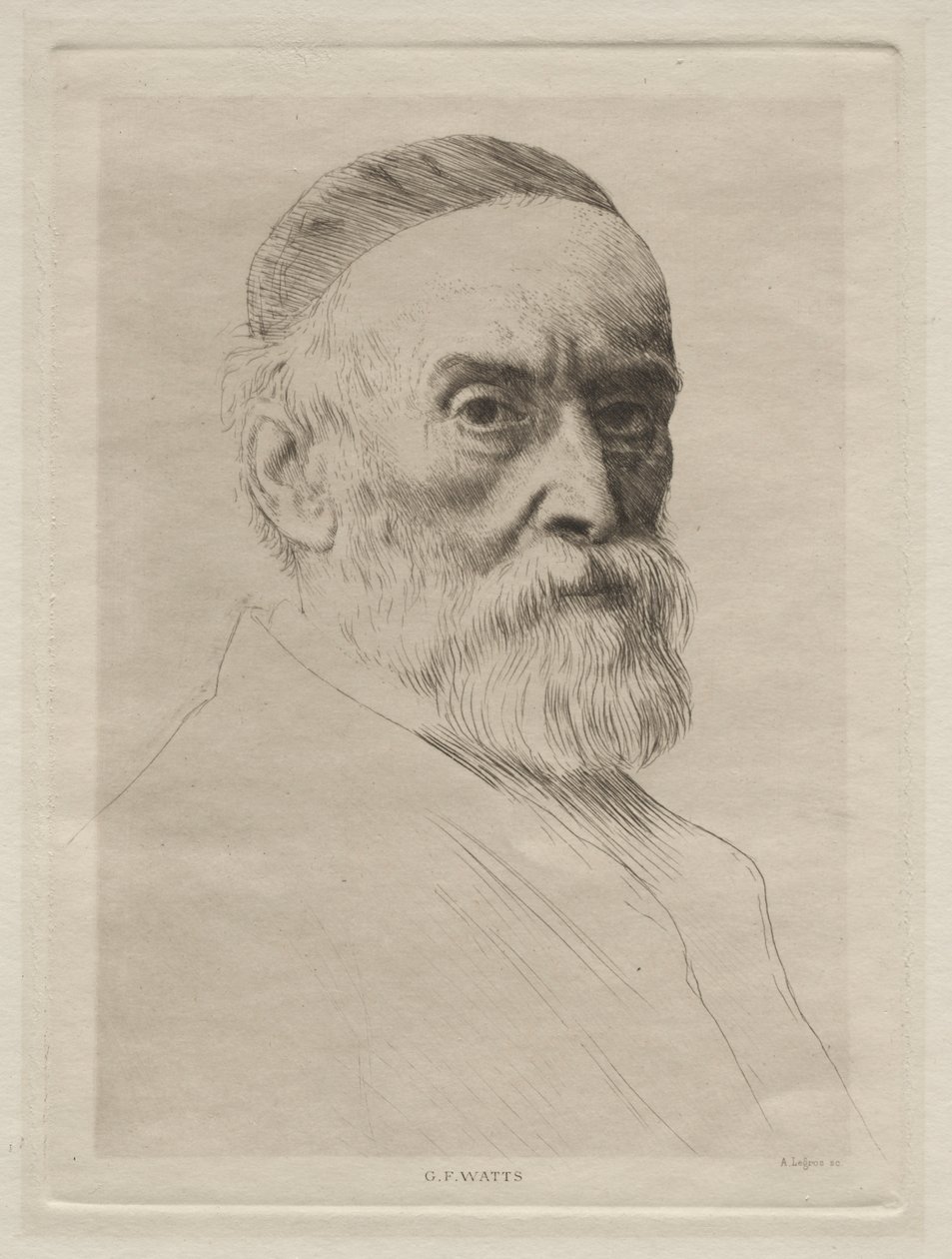 Portræt af George Frederic Watts af Alphonse Legros