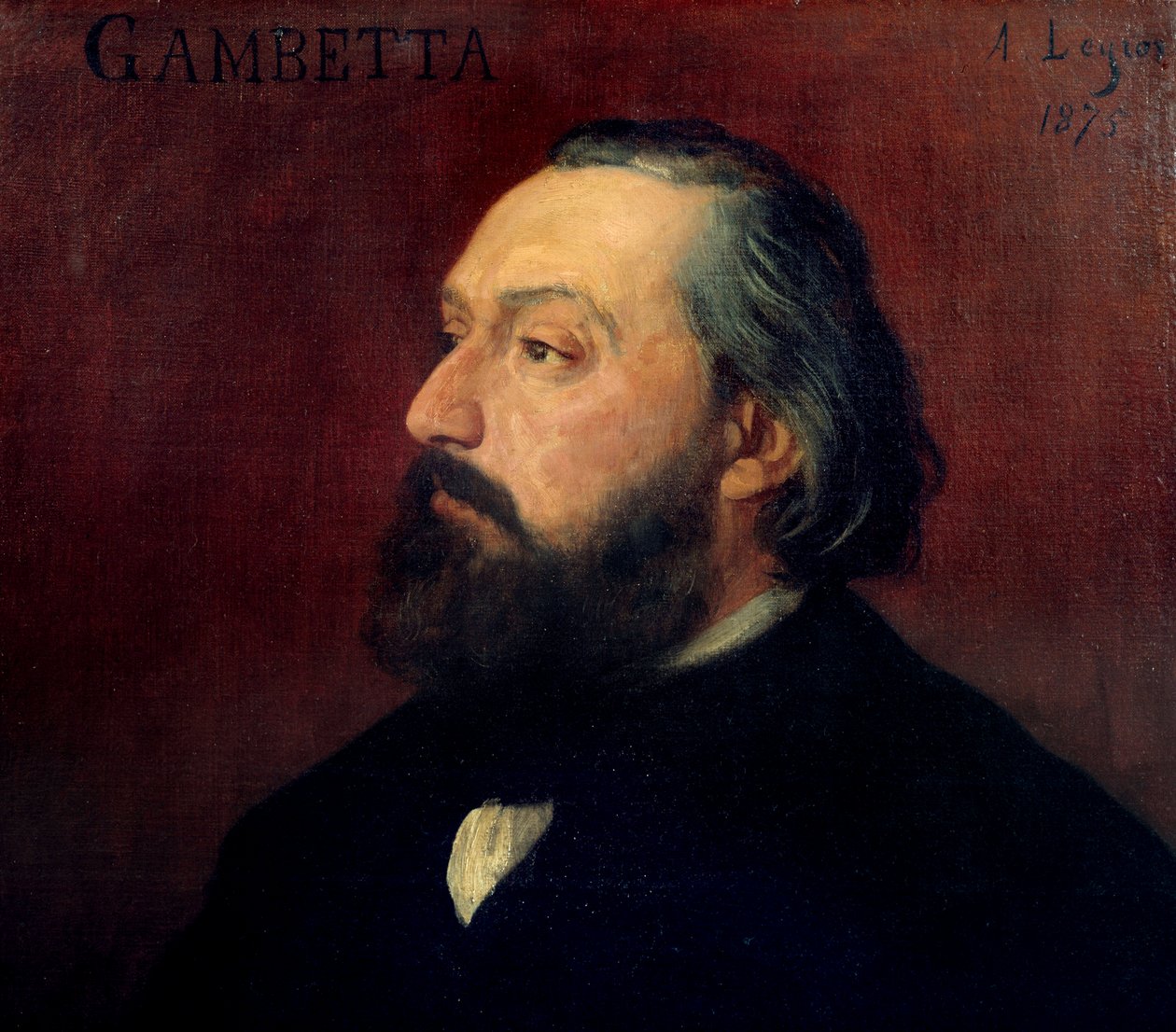 Portræt af Leon Gambetta (1838-1882), fransk politiker. Maleri af Alphonse Legros (1837-1911) fra 1875. Orsay Museum. af Alphonse Legros
