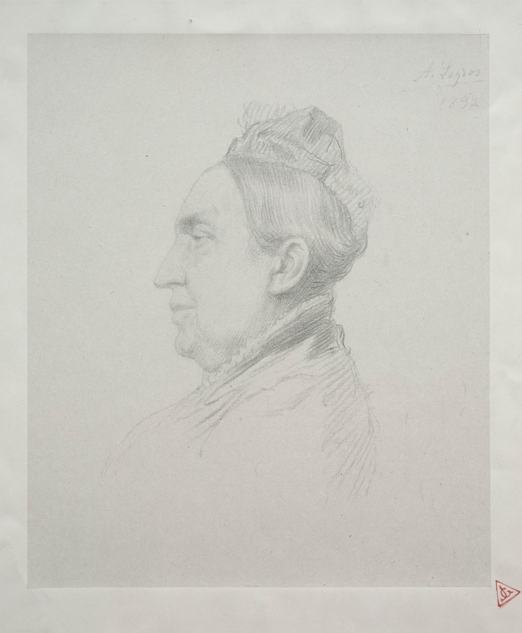 Portræt af Madame Kemp i profil 2. plade. af Alphonse Legros