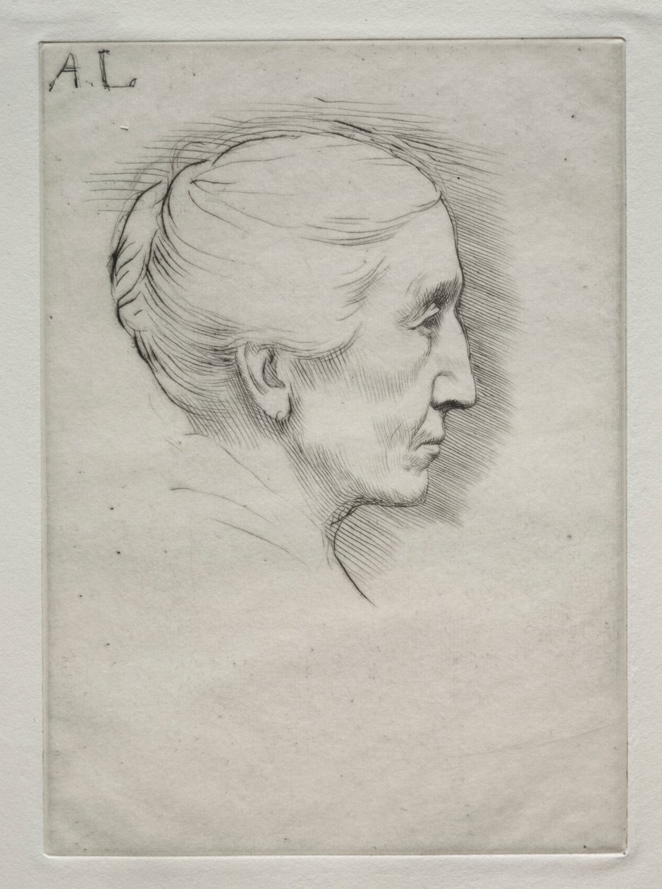 Portræt af Mme. Emily Hughes 1. plade. af Alphonse Legros