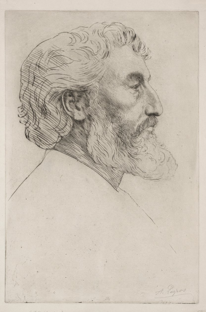 Portræt af Sir Frederick Leighton (første plade) af Alphonse Legros